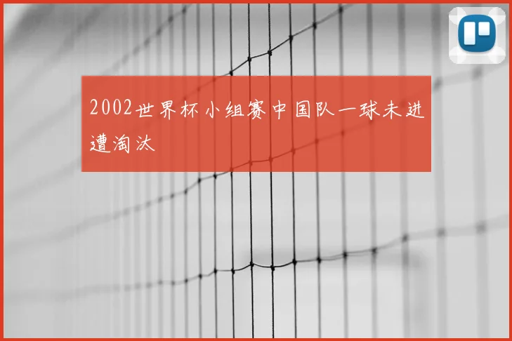 2002世界杯小组赛中国队一球未进遭淘汰